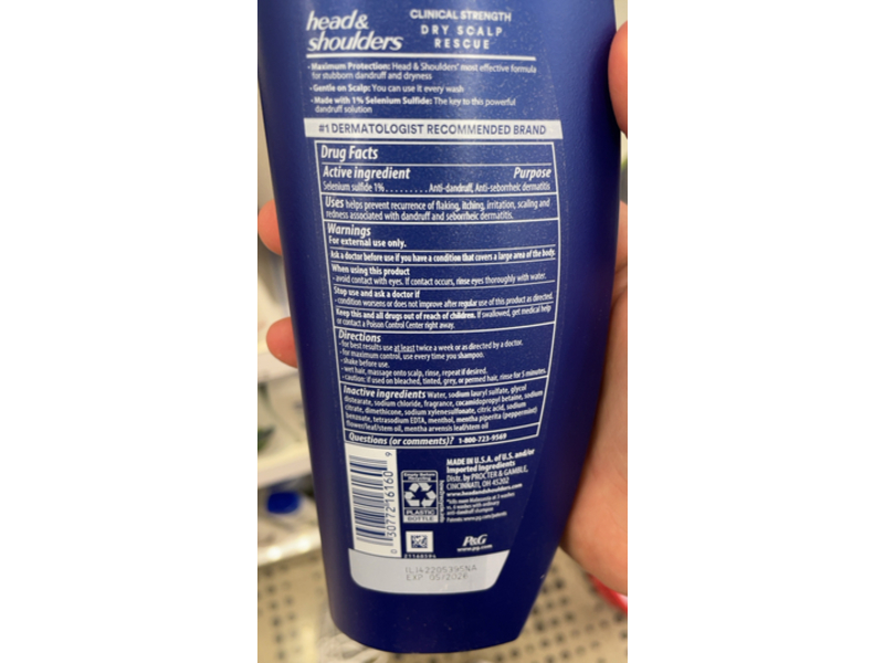 Head & Shoulders 2-In-1 Dry Scalp Rescue Shampoo + Conditioner, 13.5 fl oz/400 mL