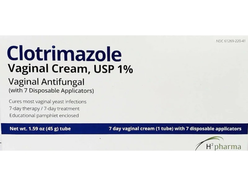 H2 Pharma Clotrimazole Vaginal Antifungal Cream, USP 1%, 1.59 oz/45 g