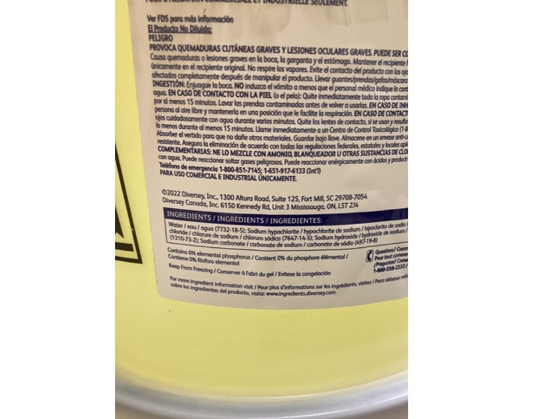 Diversey Clax Hypo Conc Bleach, 18.9 L