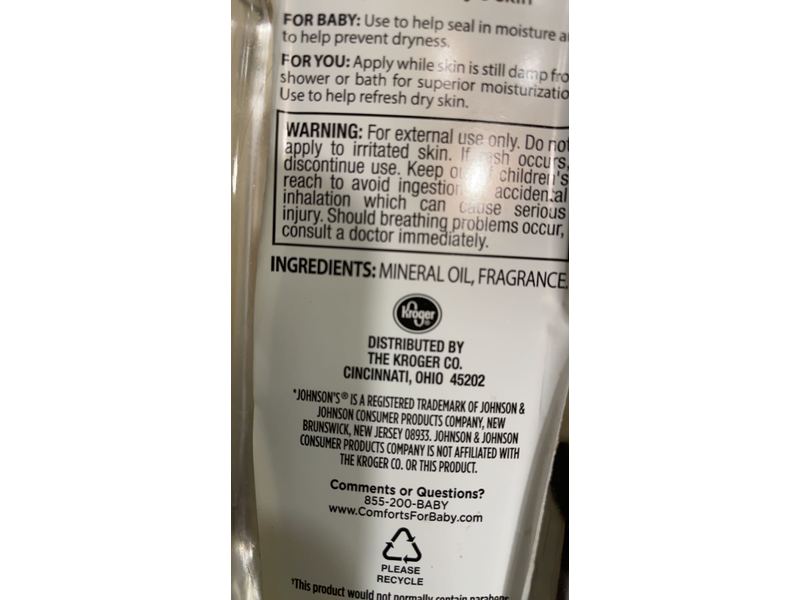 Kroger Comfort Baby Oil,20 fl oz/591 mL