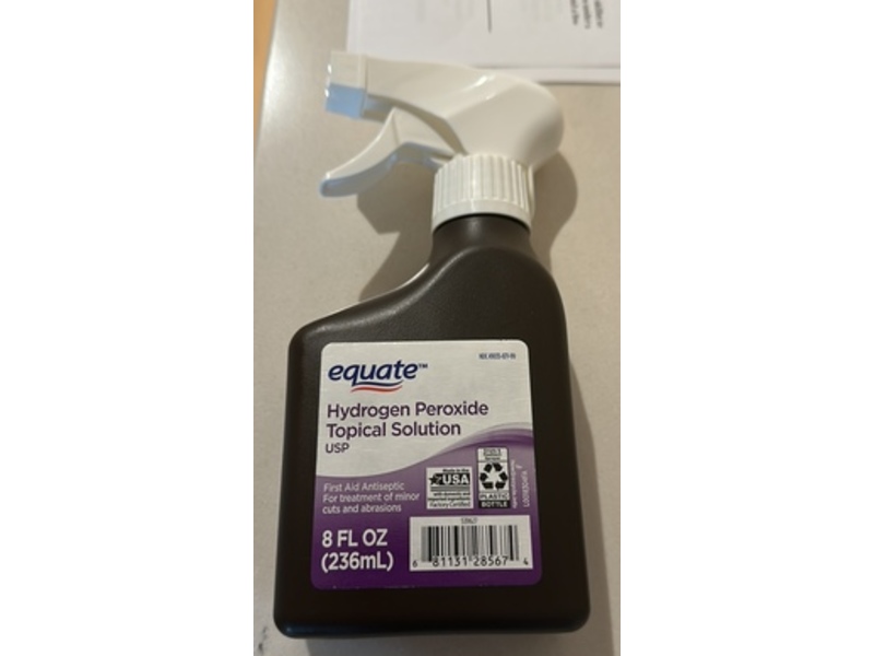 Equate Hydrogen Peroxide Tropical Antiseptic Solution, 8 fl oz/236 mL, Pack Of 3
