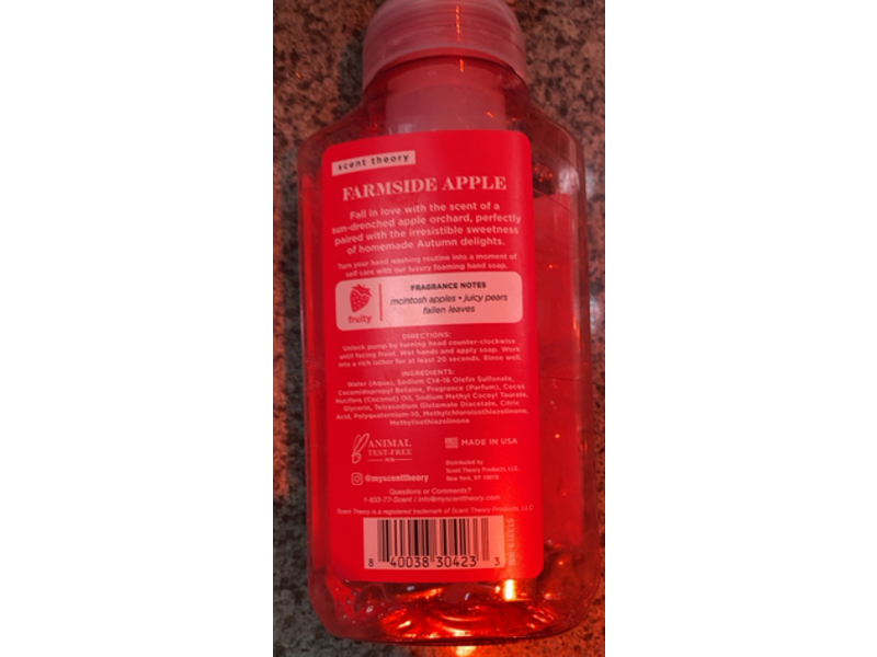 Scent Theory Foaming Hand Soap, Farmside Apple, 11 fl oz/325 mL, Pack Of 3