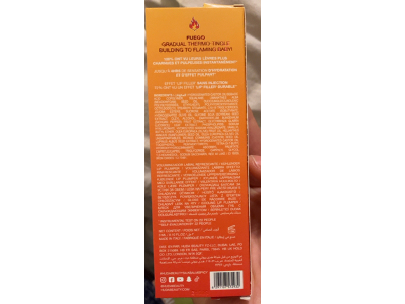 Huda Beauty Silk Balm Thermo Plumping Lip Balm, Spicy, 0.10 fl oz/3 mL