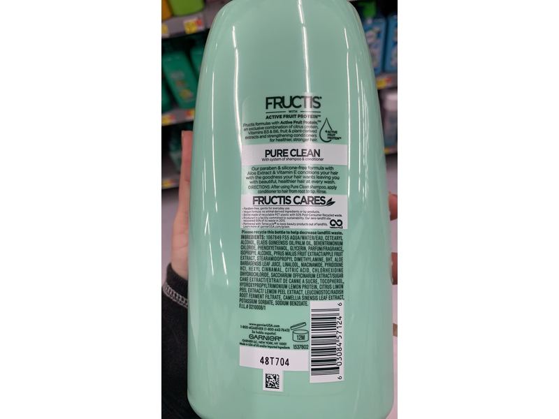 Garnier Fructis Pure Clean Fortifying Conditioner, Aloe Extract, 33.8 fl oz/1 L