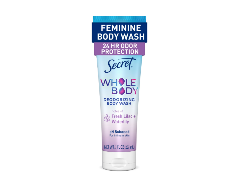 Secret Whole Body Deodorizing Body Wash, Fresh Lilac + Waterlily, 7 fl oz/207 mL