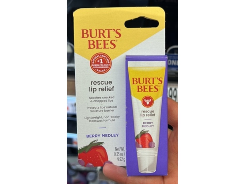 Burt's Bees Rescue Lip Relief , Berry Medley, 0.35 oz/9.92 g