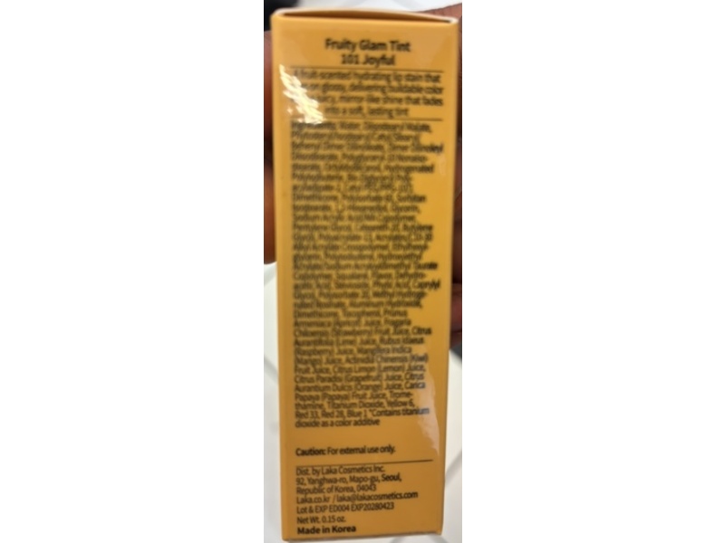 Laka Fruity Glam Tint, 101 Joyful, 0.15 oz/ 4.5 g