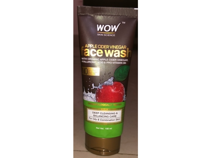 WOW Skin Science Face Wash, Apple Cider Cider Vinegar, 100 mL