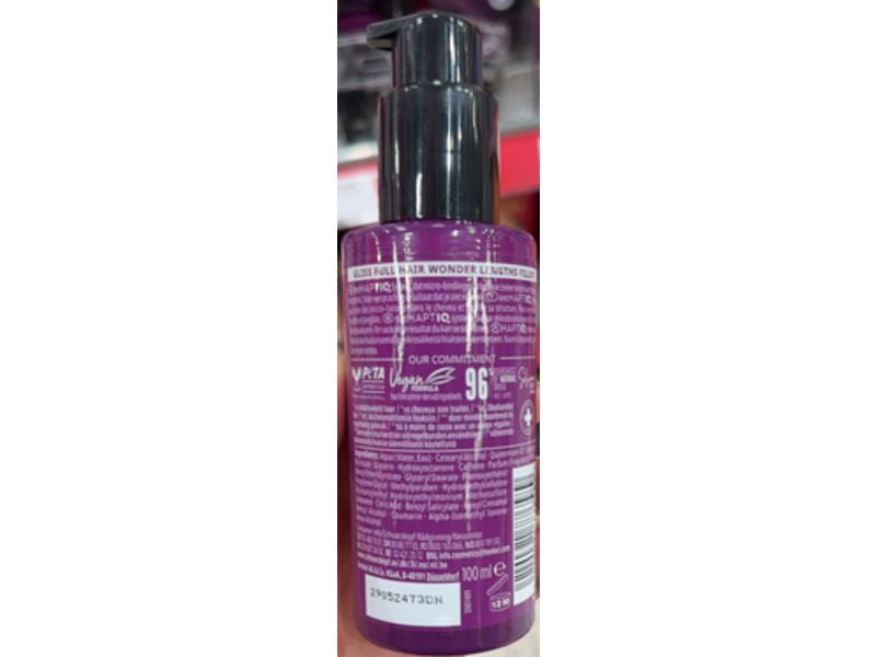 Schwarzkopf Gliss Full Hair Wonder Lengths Filler, Haptiq & Caffeine, 100 mL