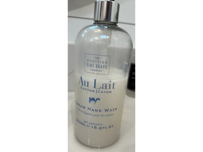 The Scottish Fine Soaps Company Cream Hand Wash, Au Lait Cotton, 16.9 fl oz/500 mL