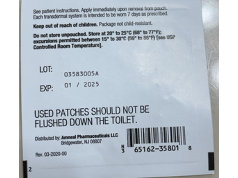 Zafemy Norelgestromin & Ethinyl Estradiol Transdermal System, 150/35 Mcg, Amneal (RX)