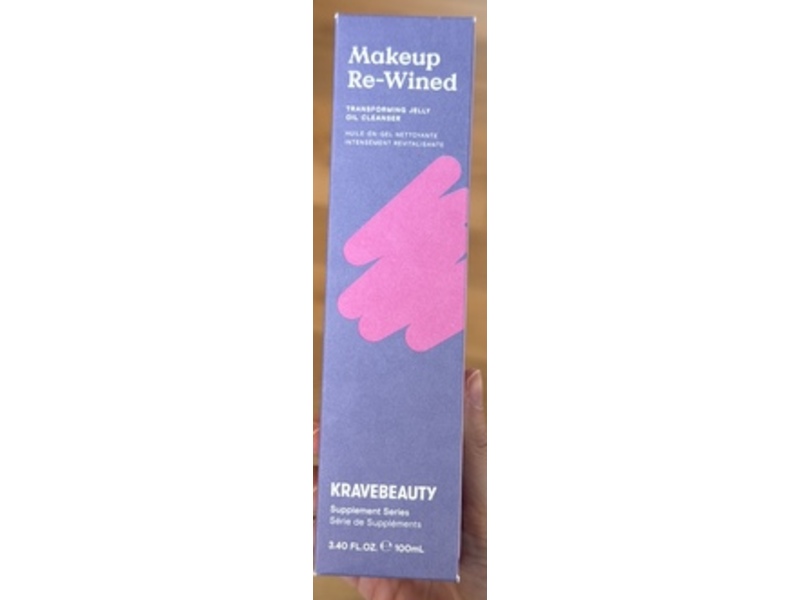 KraveBeauty Makeup Re-Wined Transforming Jelly Oil Cleanser, 3.4 fl oz/100 mL