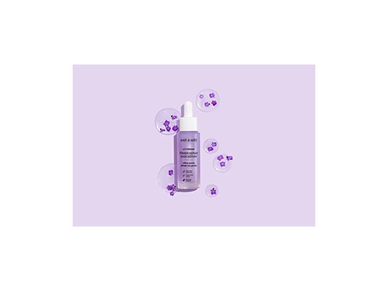 Wet n Wild Prime Focus Pore Primer Serum, Lavender, 1.0 fl oz/30 mL