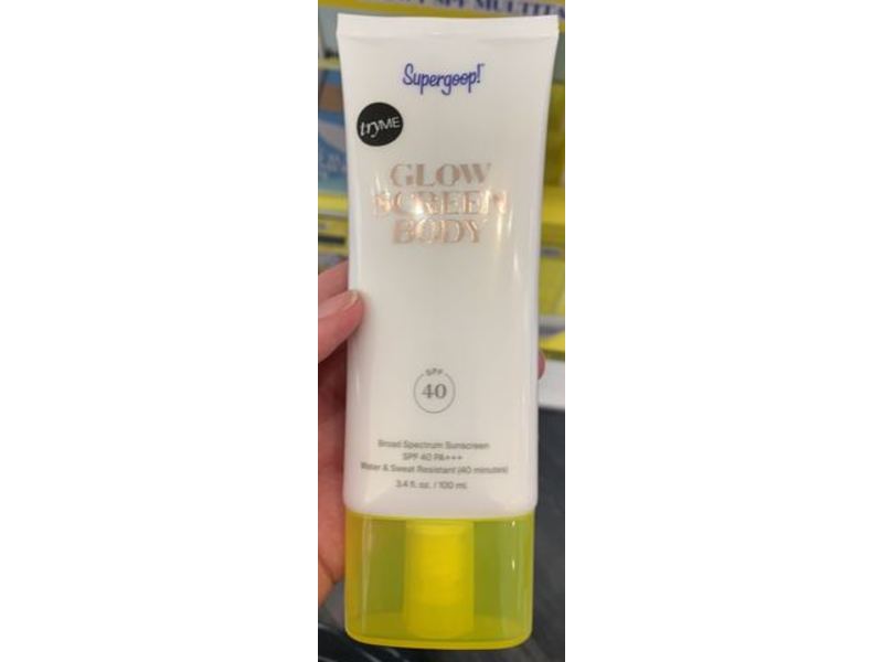 Supergoop! Glow Screen Body Sunscreen, SPF 40 PA +++, 3.4 fl oz/100 mL