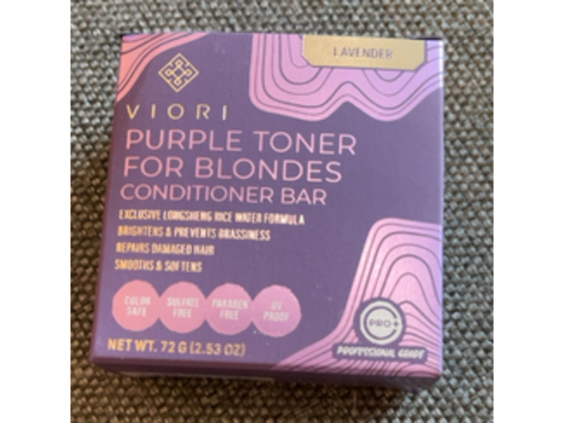 Viori Purple Toner For Blondes Conditioner Bar, Lavender, 2.53 oz/72 g
