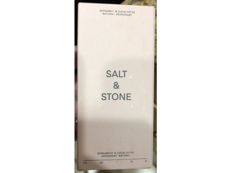 Salt & Stone Natural Deodorant, Bergamot & Eucalyptus, 2.5 oz/75 g