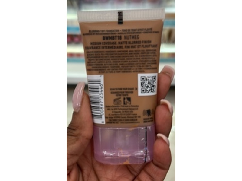 NYX Professional Makeup Bare With Me Blur Skin Tint Foundation, Nutmeg, 1.01 fl oz/30 mL