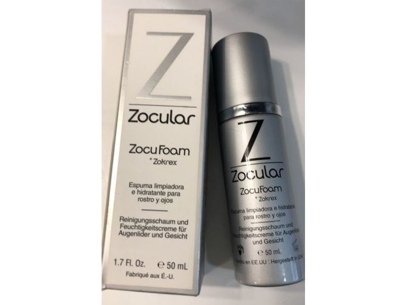 Zocular ZocuFoam Eyelid & Facial Foaming Cleanser+ Moisturizer, 1.7 fl oz/50 mL