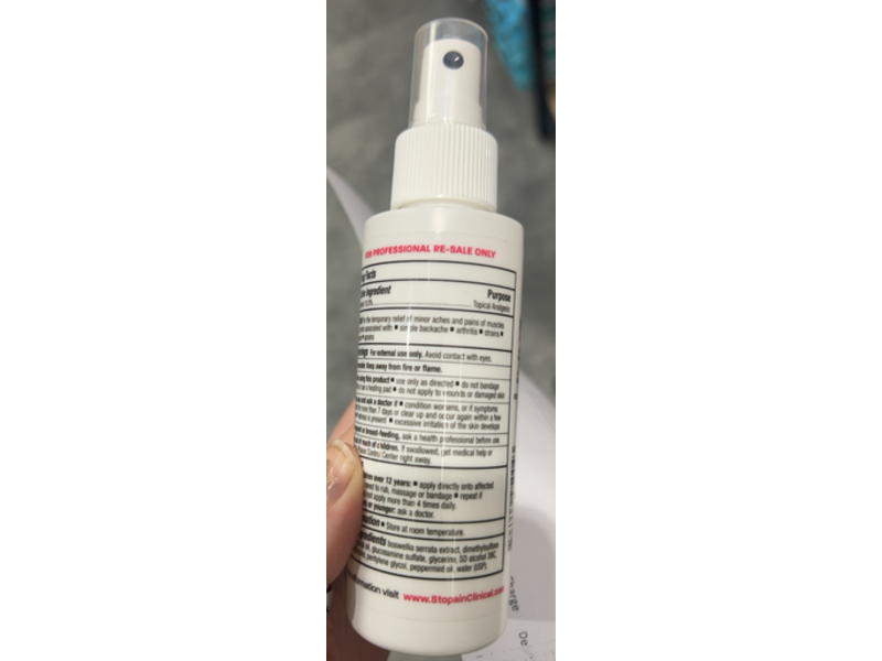 Stopain Clinical Maximum Performance Pain Relief Spray, 4 fl oz/118 mL