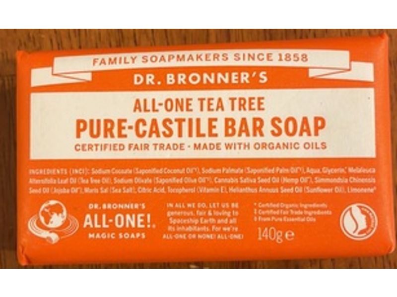 Dr. Bronner's All-One Pure-Castile Bar Soap, Tea Tree, 140 g