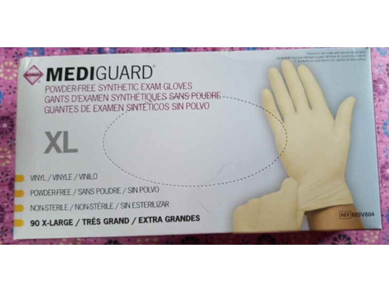 Mediguard Powder-Free Synthetic Exam Gloves, X Large, 90 Count