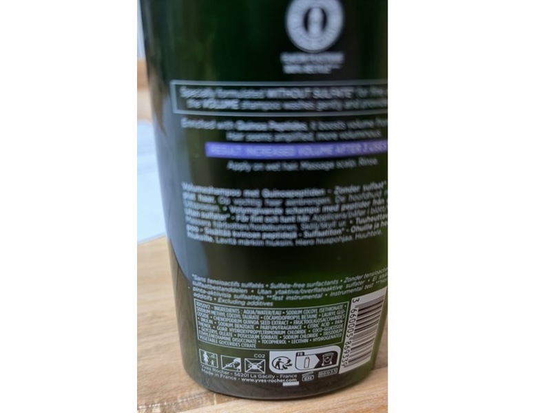Yves Rocher Volume Plumping Shampoo, Quinoa Peptides, 10.1 fl oz/300 mL