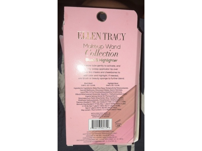 Ellen Tracy Blush + Highlighter Wand, Rose + Nude, 0.46 fl oz/13.5 mL