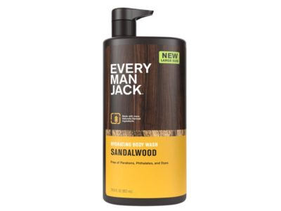 Every Man Jack Hydrating Body Wash, Sandalwood, 28.8 fl oz/852 mL