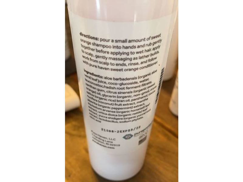 Purehaven Sweet Orange Shampoo, Horsetail Peppermint, 8 oz/227 g