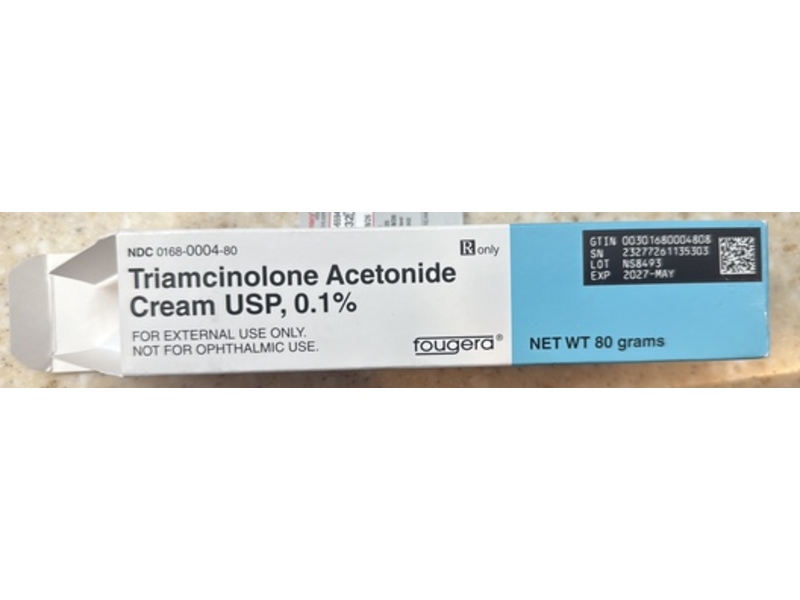 Triamcinolone Acetonide Cream 0.1%, 80 g, Fougera (Rx)