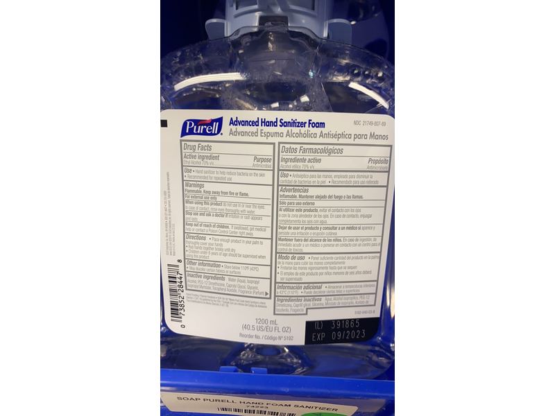 Purell Advanced Hand Sanitizer Foam, 40.5 fl oz/1200 mL