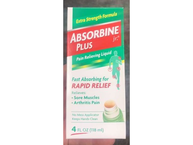 Absorbine Jr. Plus Pain Relieving Liquid Rapid Relief, 4 fl oz/118 mL