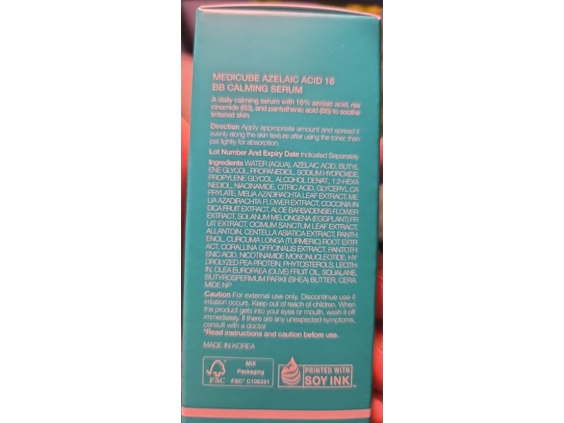 Medicube Azelaic Acid 16 BB Calming Serum, 1.01 fl oz/30 mL