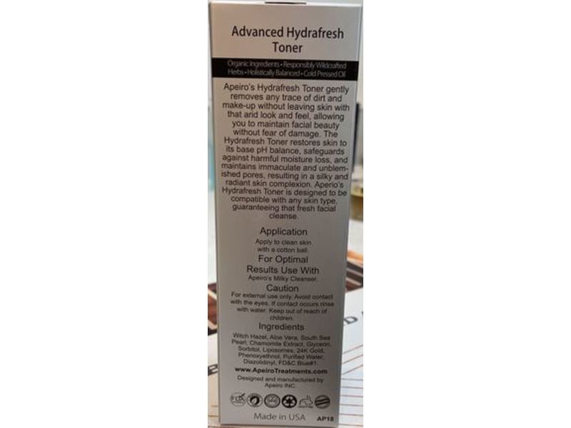 Apeiro Advanced Hydrafresh Toner, 4 fl oz/120 mL