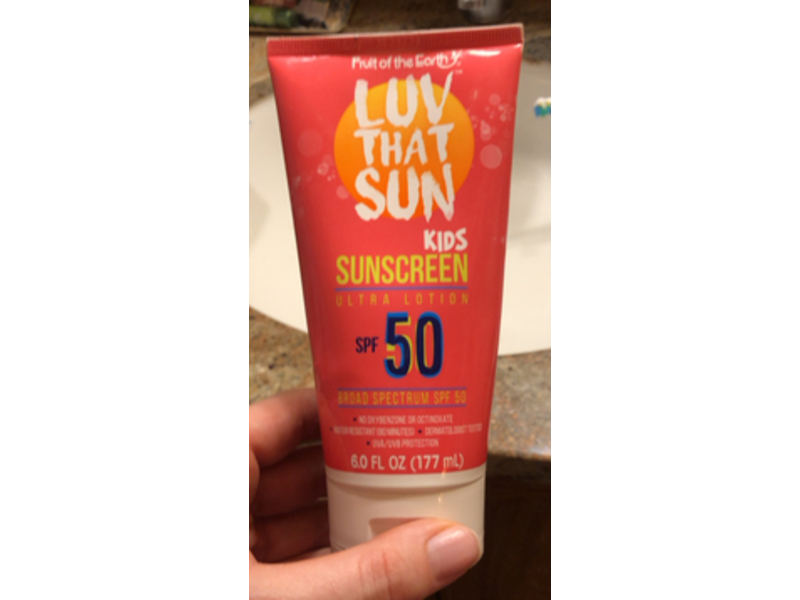 Fruit Of The Earth Luv That Sun Kids Sunscreen Ultra Lotion, SPF 50, 6.0 fl oz/177 mL