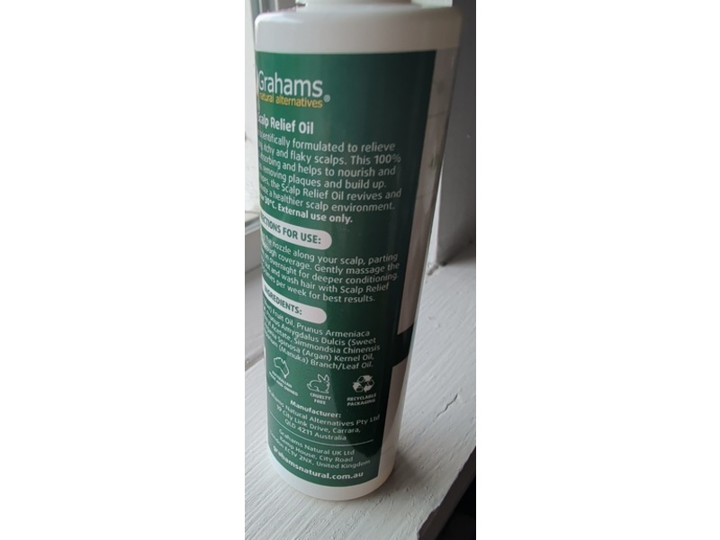 Grahams Natural Alternatives Scalp Relief Oil Pre-Wash Treatment, 3.38 fl oz/100 mL