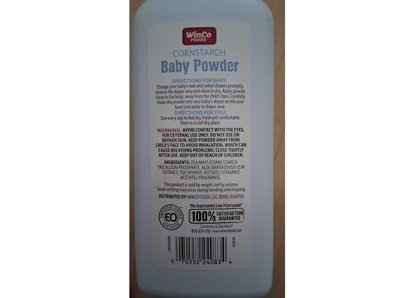 Winco Foods Baby Powder, Cornstarch, 15 oz/425 g