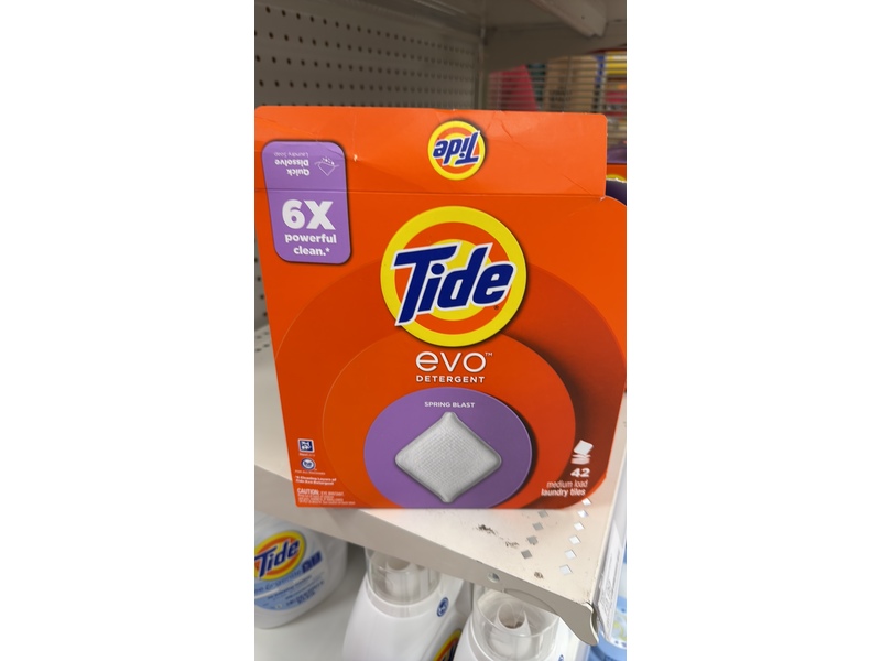 Tide Evo Detergent Laundry Tiles, Spring Blast, 42 Loads