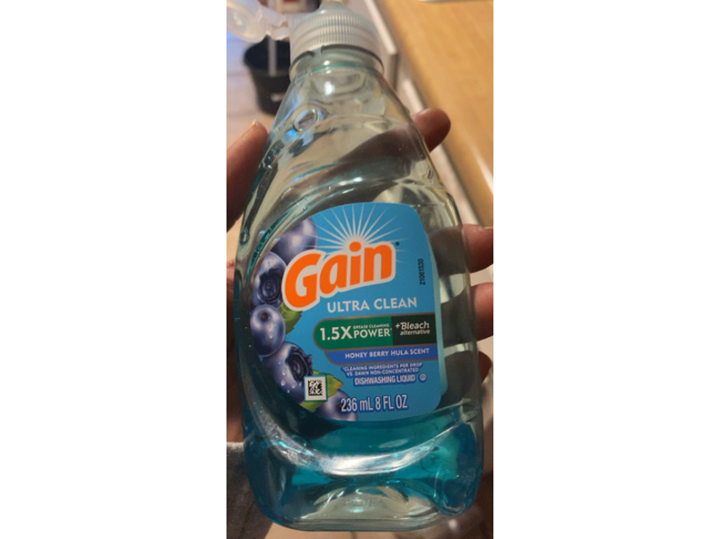 Gain Ultra Clean Dishwashing Liquid, Honey Berry Hula Scent, 8 fl oz/236 mL
