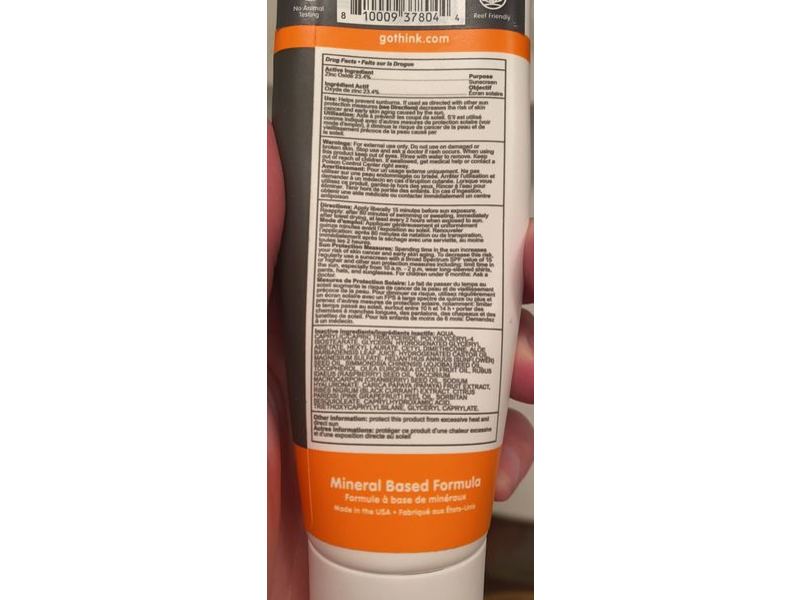 Thinksport Clear Zinc Sunscreen Lotion, SPF 50, 3 fl oz/89 mL