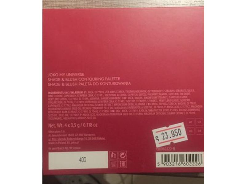 Joko Contouring Palette, Shade & Blush, 0.118 oz/3.5 g