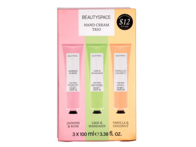 Beauty Space Hand Cream Set, Jasmine & Rose, Lime & Mandarin , Vanilla & Coconut, 3.38 fl oz/100 mL