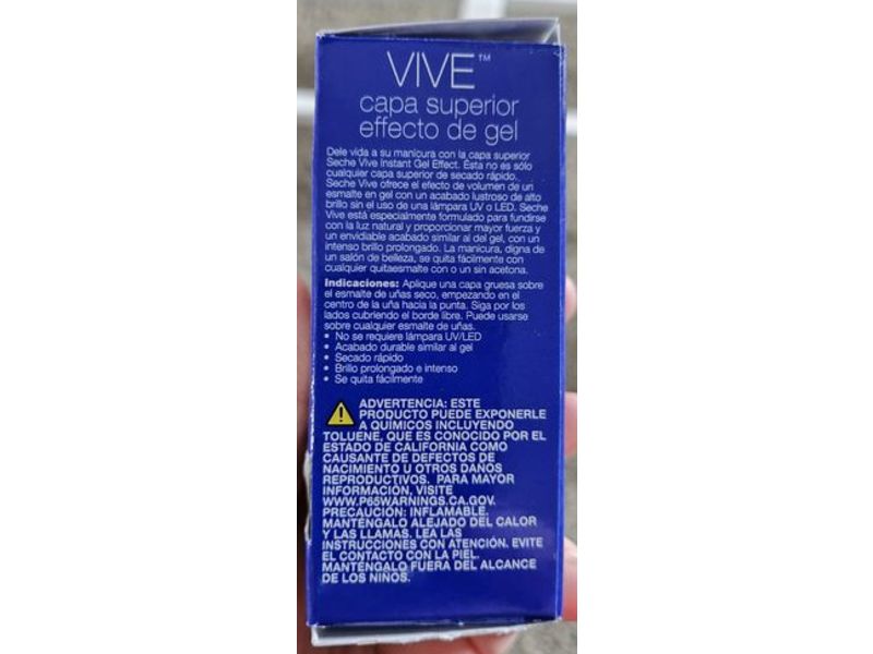 Seche Vive Instant Gel Effect Top Coat, 0.5 fl oz/14 mL