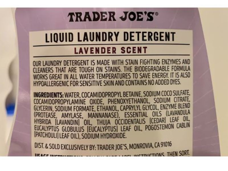 Trader Joe's Liquid Laundry Detergent, Lavender Scent, 100 fl oz