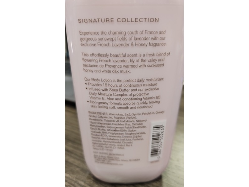 Bath & Body Works Body Lotion, French Lavender & Honey, 8 fl oz/236 mL