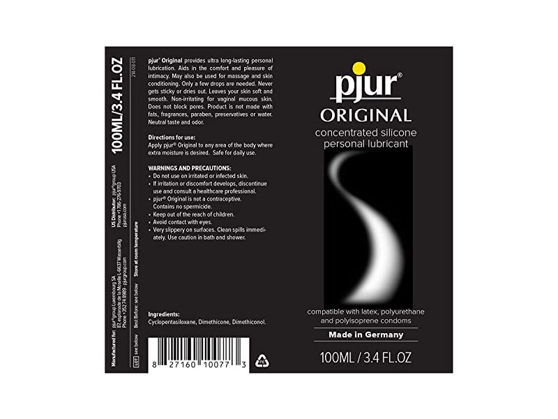 pjur Original Silicone Based Lubricant Premium Intimate Sex Lube for Men, Women & Couples 100ml / 3.4 fl.oz
