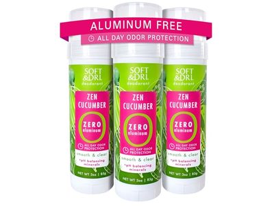 The Village Company Soft & Dri Deodorant, Zen Cucumber, 3 oz/85 g, Pack Of 3