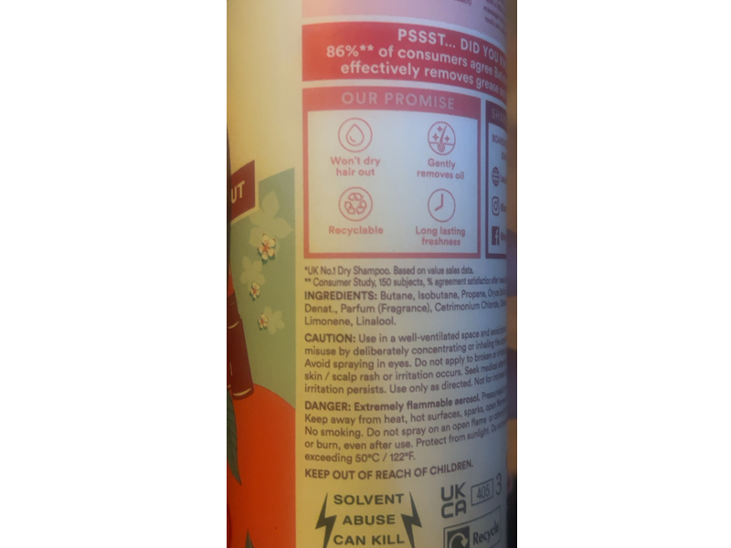 Batiste Dry Shampoo, Cherry, 280 mL