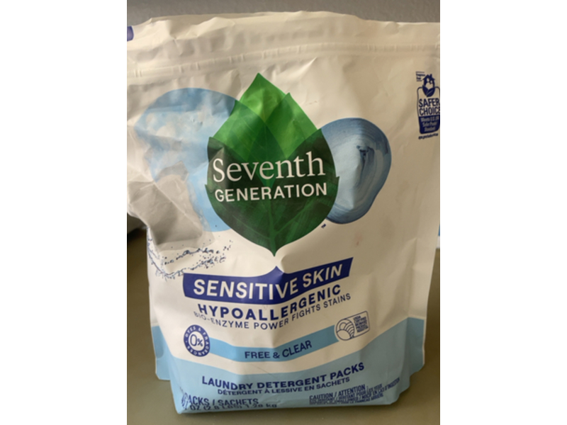 Seventh Generation Laundry Detergent Packs, Free & Clear, 64 Packs