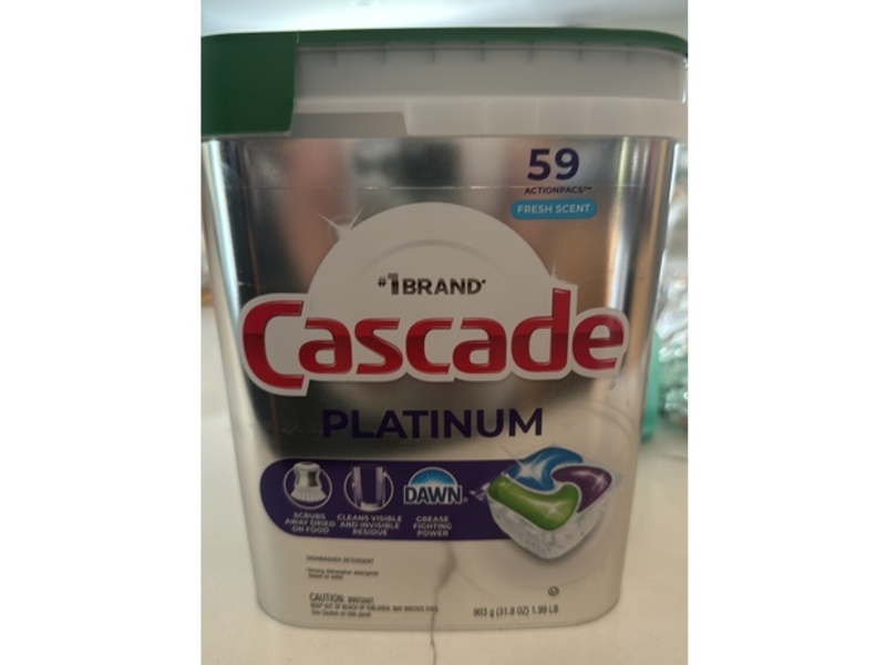 Cascade Platinum Dishwasher Detergent, Fresh, 59 Pac, 31.8 fl oz/903 g